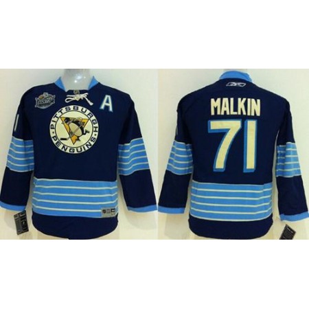 Penguins #71 Evgeni Malkin 2011 Winter Classic Vintage Stitched Dark Blue Youth NHL Jersey