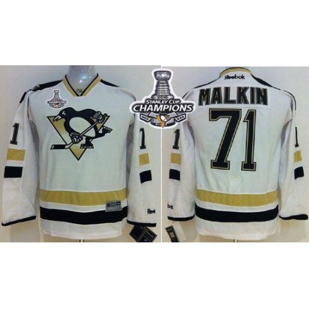 Penguins #71 Evgeni Malkin White 2014 Stadium Series 2016 Stanley Cup Champions Stitched Youth NHL Jersey