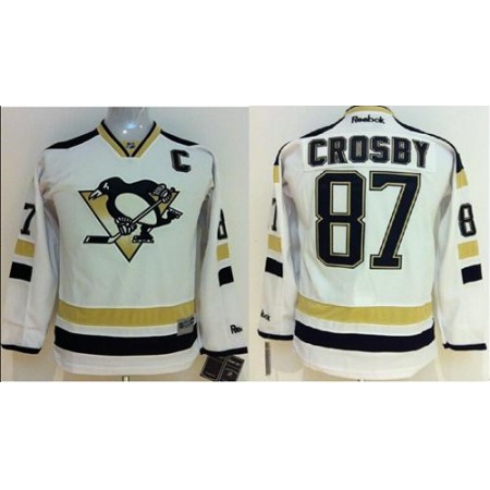 Penguins #87 Sidney Crosby White 2014 Stadium Series Stitched Youth NHL Jersey