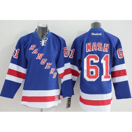 Rangers #61 Rick Nash Blue Home Youth Stitched NHL Jersey
