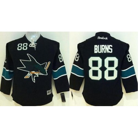 Sharks #88 Brent Burns Black Stitched Youth NHL Jersey