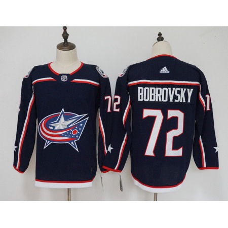 Men's Adidas Columbus Blue Jackets #72 Sergei Bobrovsky Navy Stitched NHL Jersey