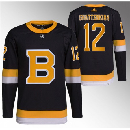 Men's Boston Bruins #12 Kevin Shattenkirk Black Home Breakaway Stitched Jersey