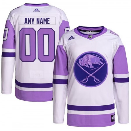 Men's Buffalo Sabres Custom Purple/White Cancer Blue Stitched Jersey