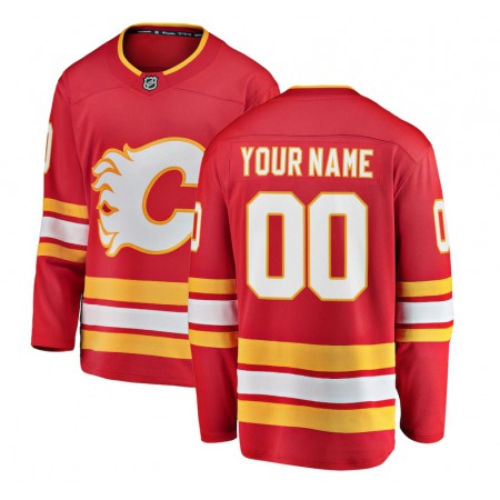 Men's Calgary Flames Personalized Authentic Red Home Stitched NHL Jersey