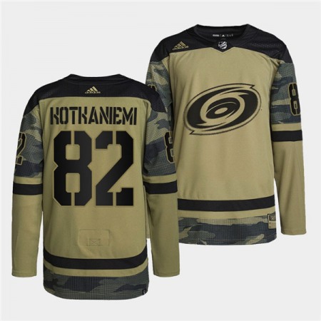 Men's Carolina Hurricanes #82 Jesperi Kotkaniemi 2022 Camo Military Appreciation Night Stitched Jersey