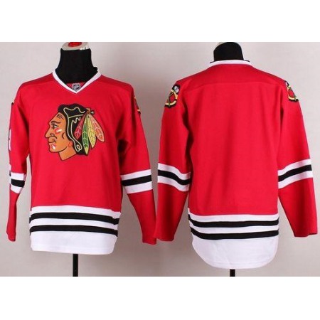 Blackhawks Stitched Blank Red NHL Jersey