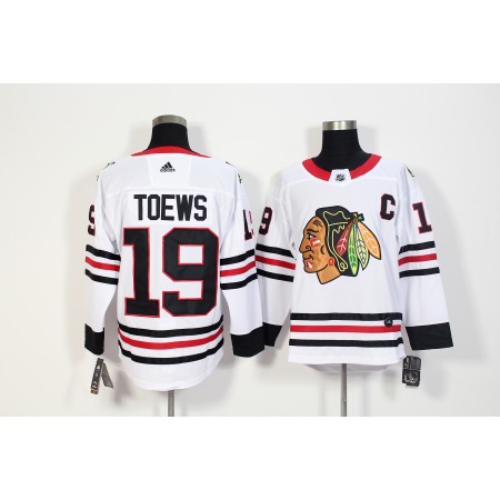 Men's Adidas Chicago Blackhawks #19 Jonathan Toews White Stitched NHL Jersey