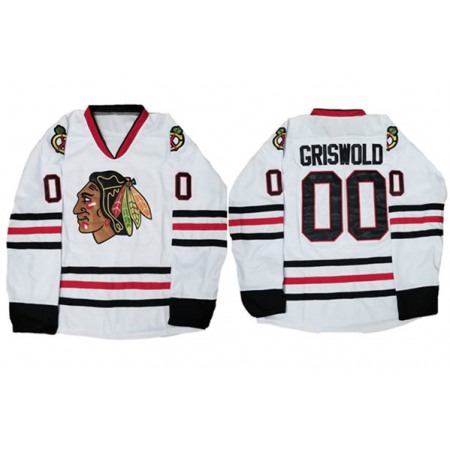 Men's Chicago Blackhawks #00 Clark Griswold White Stitched Jersey