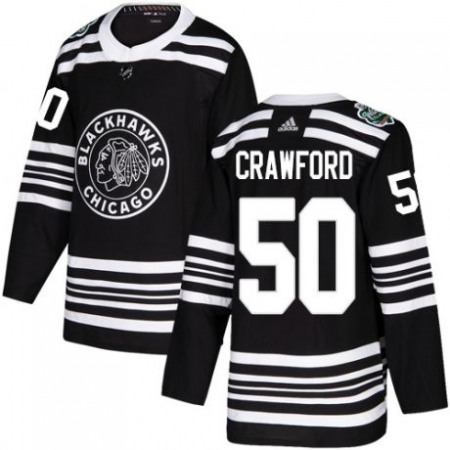 Men's Chicago Blackhawks #50 Corey Crawford Black 2019 Winter Classic Stitched NHL Jersey