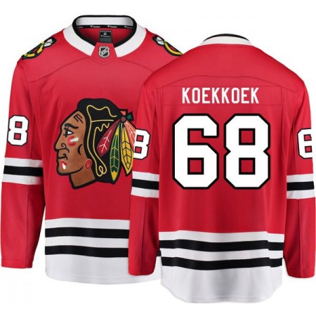 Men's Chicago Blackhawks #68 Slater Koekkoek Red Stitched NHL Jersey