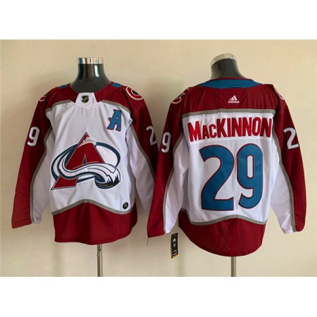 Men's Colorado Avalanche #29 Nathan MacKinnon White Stitched Jersey
