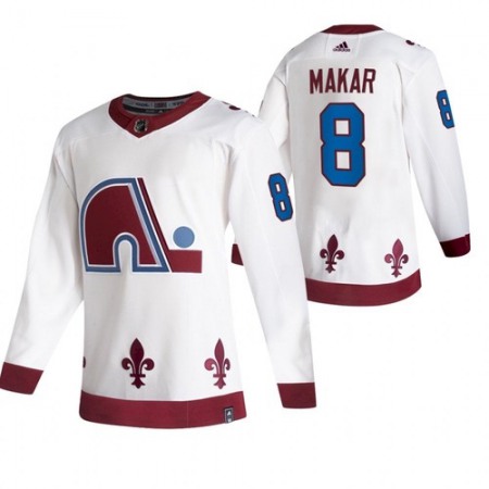 Men's Colorado Avalanche #8 Cale Makar 2020-21 White Reverse Retro Stitched Jersey