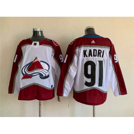 Men's Colorado Avalanche #91 Nazem Kadri White Stitched Jersey