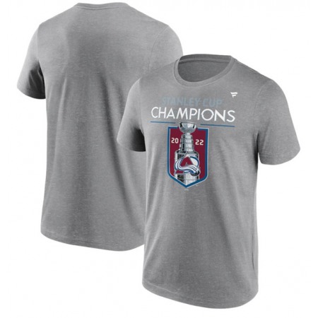 Men's Colorado Avalanche Grey 2022 Stanley Cup Champions Jersey Roster T-Shirt