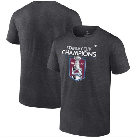 Men's Colorado Avalanche Heathered Charcoal 2022 Stanley Cup Champions Jersey Roster T-Shirt