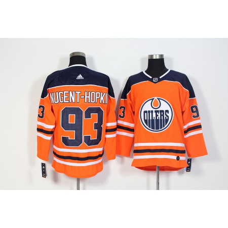 Men's Adidas Edmonton Oilers #93 Ryan Nugent-Hopkins Orange Stitched NHL Jersey