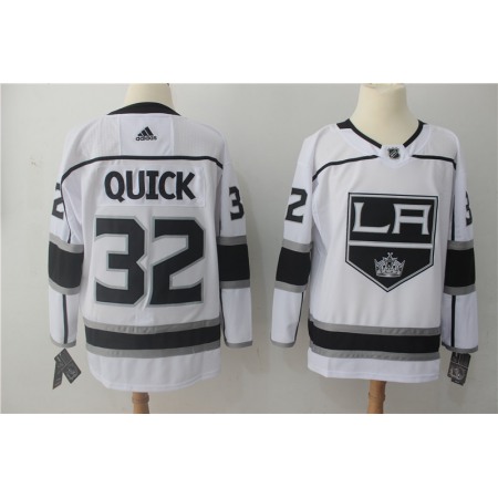 Men's Adidas Los Angeles Kings #32 Jonathan Quick White Stitched NHL Jersey