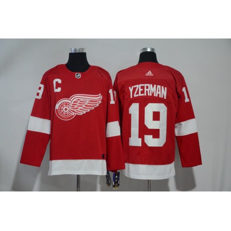 Men's Detroit Red Wings #19 Steve Yzerman Red Stitched NHL Jersey