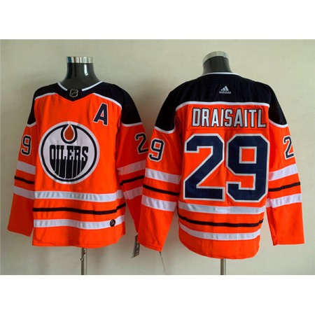 Men's Edmonton Oilers #29 Leon Draisaitl Orange Stitched Jersey