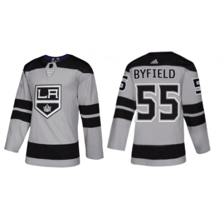Men's Los Angeles Kings #55 Quinton Byfield Gray Alternate Stitched Jersey