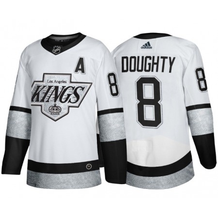Men's Los Angeles Kings #8 Drew Doughty White Throwback Stitched Jersey