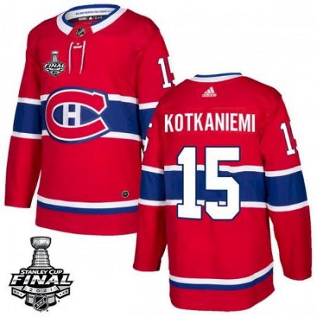 Men's Montreal Canadiens #15 Jesperi Kotkaniemi 2021 Red Stanley Cup Final Stitched Jersey
