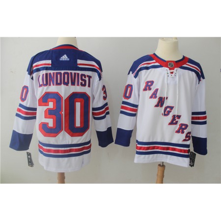 Men's Adidas New York Rangers #30 Henrik Lundqvist White Stitched NHL Jersey