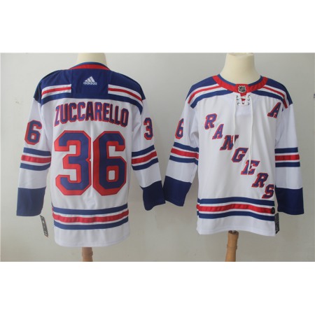 Men's Adidas New York Rangers #36 Mats Zuccarello White Stitched NHL Jersey