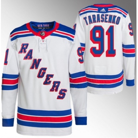 Men's New York Rangers #91 Vladimir Tarasenko White Stitched Jersey