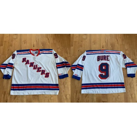 Men's New York Rangers #9 Pavel Bure White Stitched Jersey