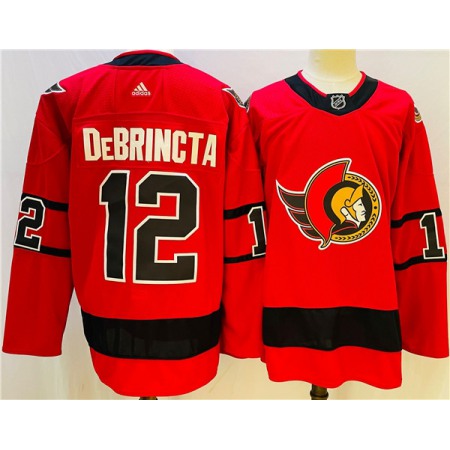 Men's Ottawa Senators #12 Alex DeBrincat 2021 Red Reverse Retro Stitched Jersey