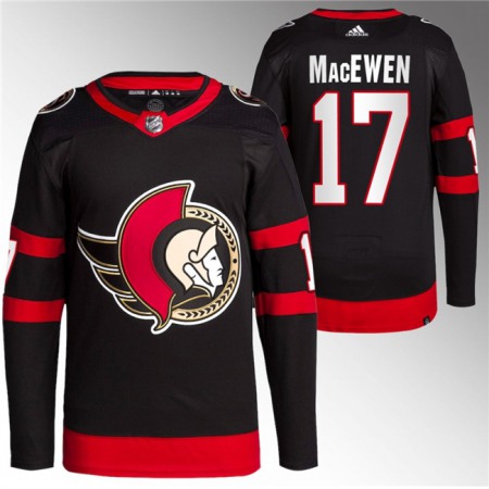 Men's Ottawa Senators #17 Zack MacEwen Black Premier Breakaway Stitched Jersey