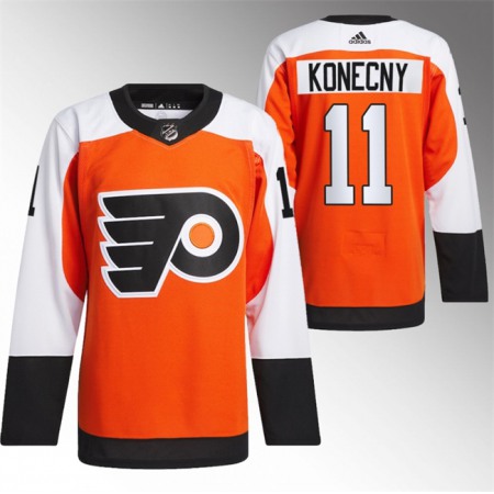 Men's Philadelphia Flyers #11 Travis Konecny 2023/24 Orange Stitched Jersey