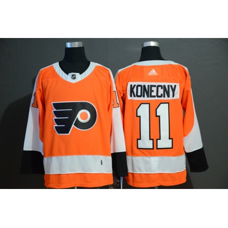 Men's Philadelphia Flyers #11 Travis Konecny Orange Stitched NHL Jersey