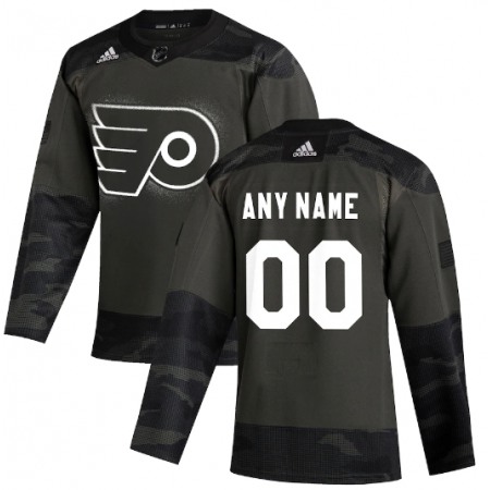 Men's Philadelphia Flyers White Custom Name Number Size Black Camo NHL Stitched Jersey