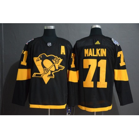 Men's Pittsburgh Penguins #71 Evgeni Malkin Black 2019 Stadium Series Stitched NHL Jersey
