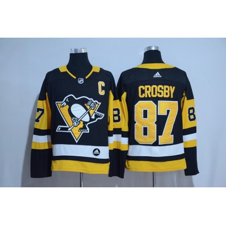 Men's Pittsburgh Penguins #87 Sidney Crosby Adidas Black Road Authentic Stitched NHL Jersey