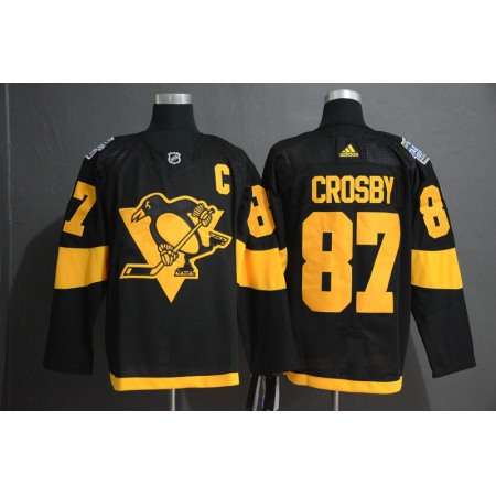 Men's Pittsburgh Penguins #87 Sidney Crosby Black 2019 Stadium Series Stitched NHL Jersey