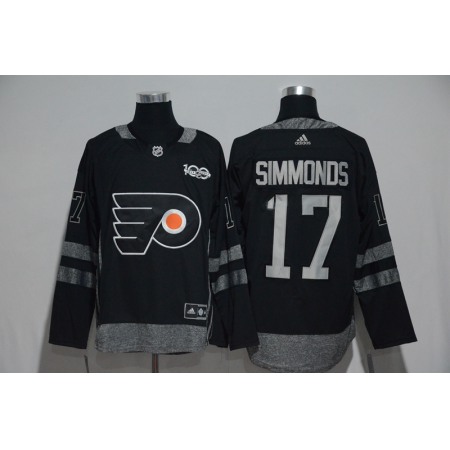 Philadelphia Flyers #17 Wayne Simmonds Black Men's 1917-2017 100th Anniversary Stitched NHL Jersey