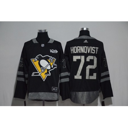 Pittsburgh Penguins #72 Patric Hornqvist Black Men's 1917-2017 100th Anniversary Stitched NHL Jersey