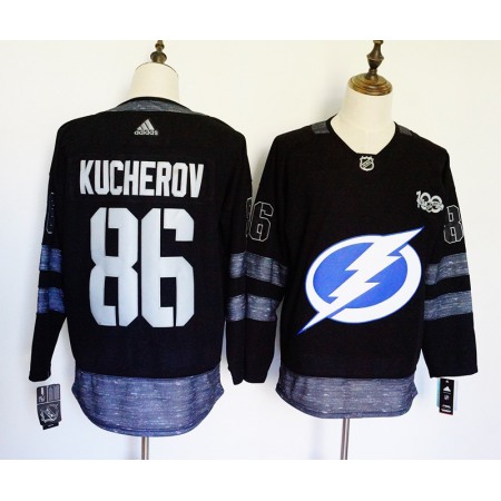 Men's Adidas Tampa Bay Lightning #86 Nikita Kucherov Black 1917-2017 100th Anniversary Stitched NHL Jersey