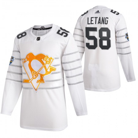Men's Pittsburgh Penguins #58 Kris Letang 2020 White All Star Stitched NHL Jersey