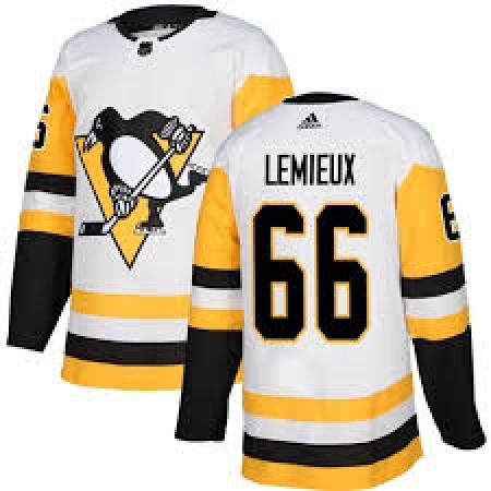 Men's Pittsburgh Penguins #66 Mario Lemieux White Stitched NHL Jersey
