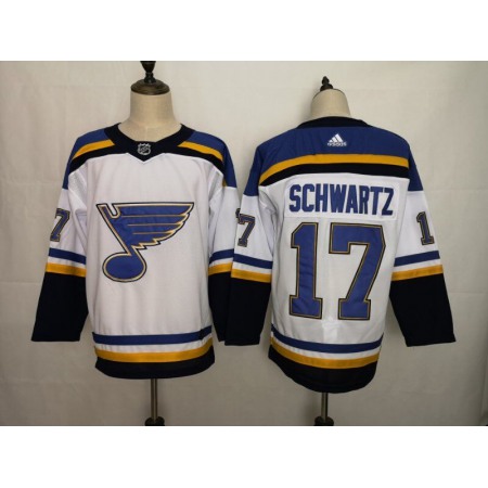 Men's St. Louis Blues #17 Jaden Schwartz White Stitched NHL Jersey