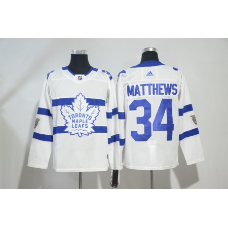 Men's Adidas Toronto Maple Leafs #34 Auston Matthews White 2018 NHL Stadium Series Stitched NHL Jersey