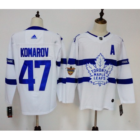 Men's Adidas Toronto Maple Leafs #47 Leo Komarov White 2018 NHL Stadium Series Stitched NHL Jersey