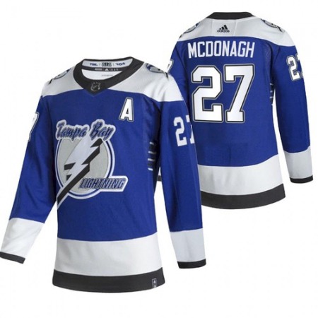 Men's Tampa Bay Lightning #27 Ryan McDonagh 2021 Blue Reverse Retro Stitched Jersey