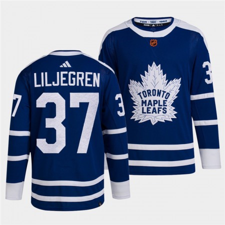 Men's Toronto Maple Leafs #37 Timothy Liljegren Blue 2022-23 Reverse Retro Stitched Jersey