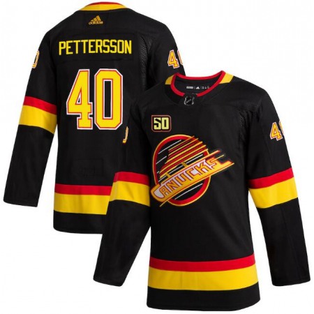 Men's Vancouver Canucks #40 Elias Pettersson 50th Anniversary Black Stitched Jersey